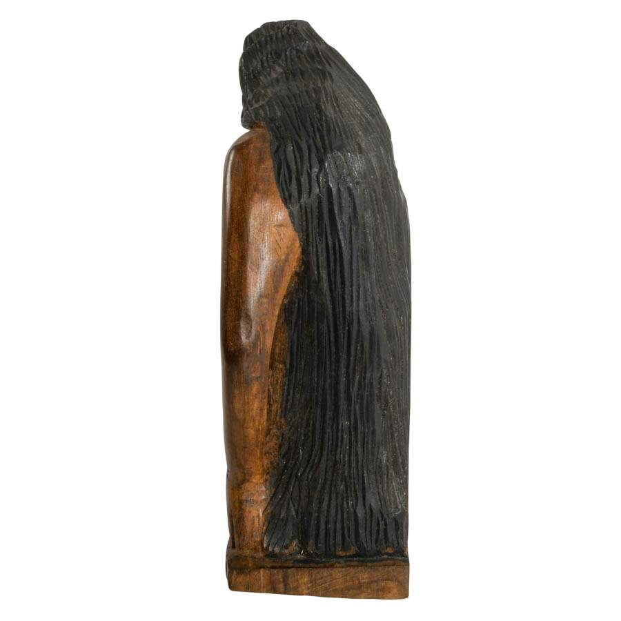 Hand-Carved Exotic Wood Southeast Asia Signed Nude Statue-4
