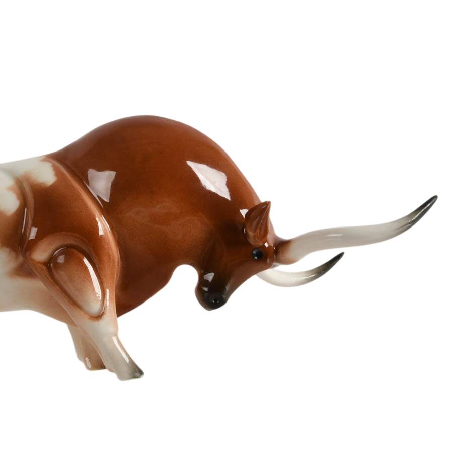 Mid-Century Algora Spanish Porcelain Bull Figurine-6