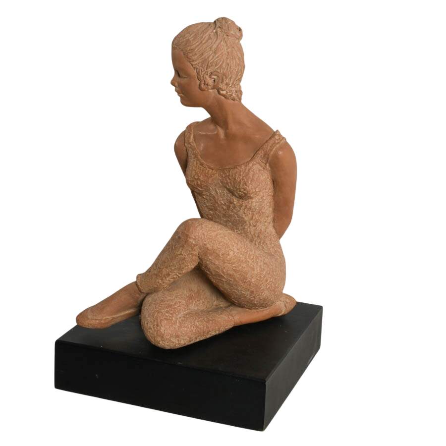 Limited-Edition "Interlude" Terracotta Ballerina Sculpture After Peggy Mach-6