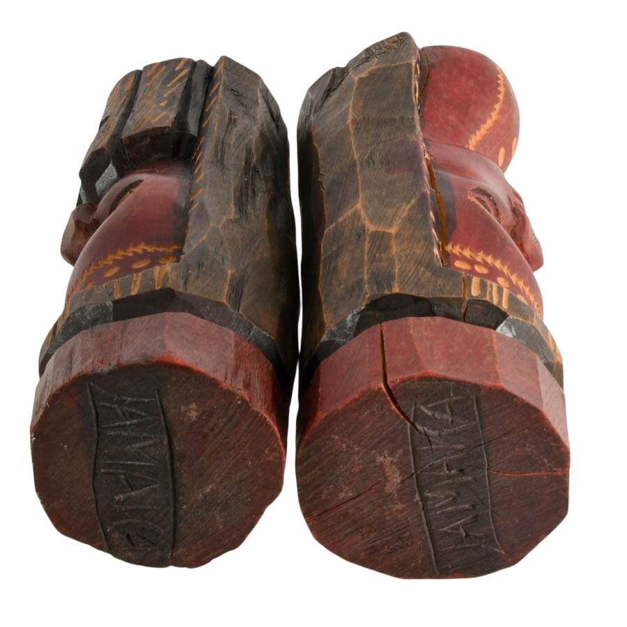 Pair of Hand-Carved Jamaican Figurines-8
