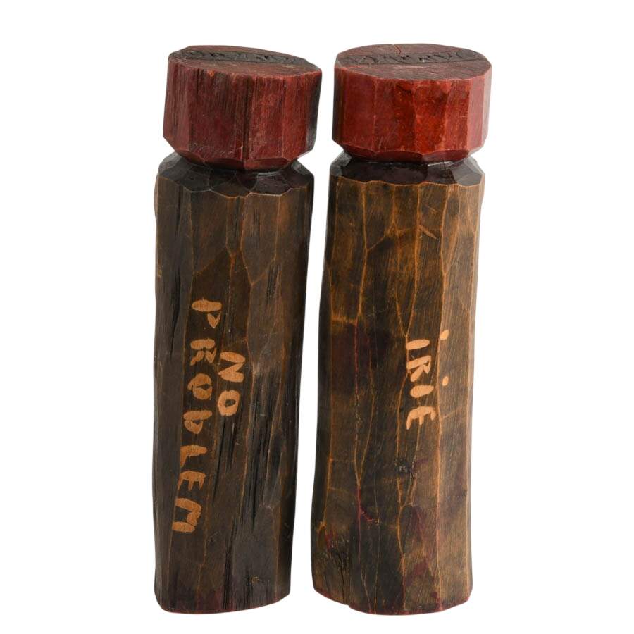 Pair of Hand-Carved Jamaican Figurines-3
