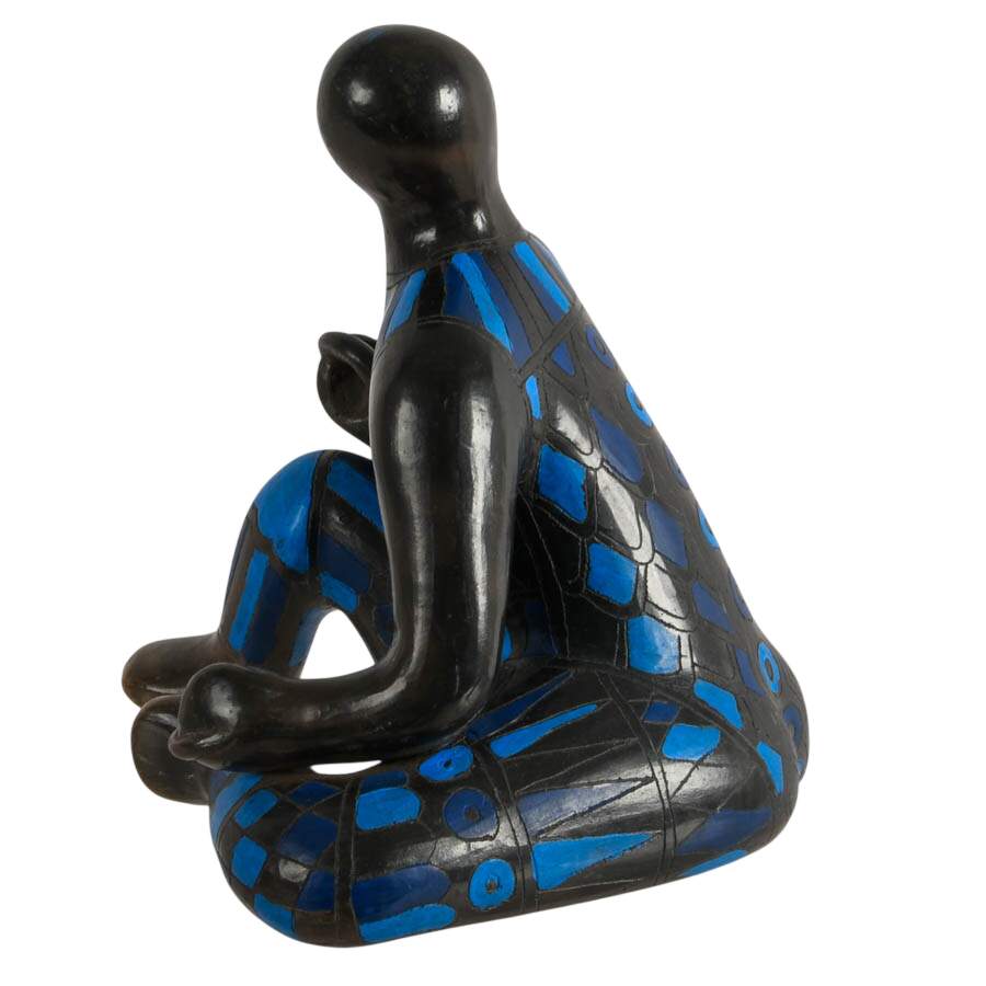 Manuel Felguérez Barra Abstract Geometric Pottery Boy Sitting Statue-6