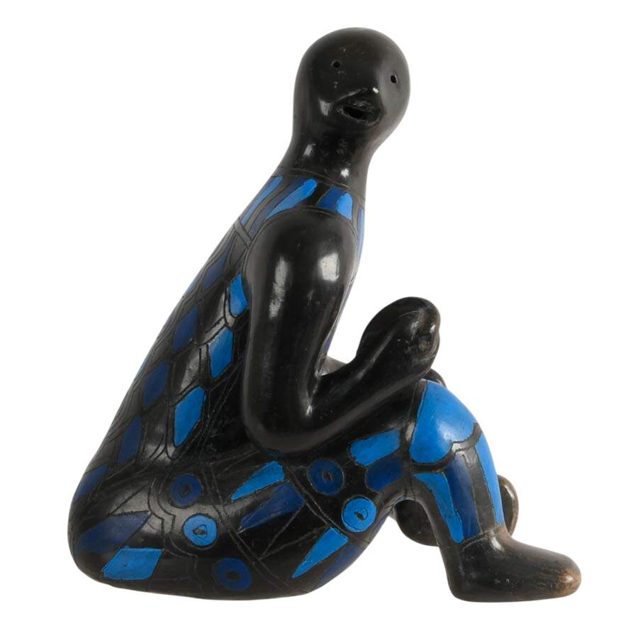 Manuel Felguérez Barra Abstract Geometric Pottery Boy Sitting Statue-3