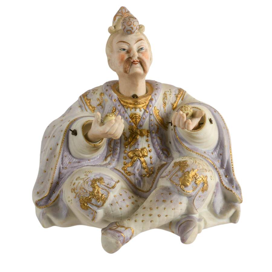 Pair of Hand-Painted Ardalt Japan Bisque Porcelain "Nodder" Figures-4