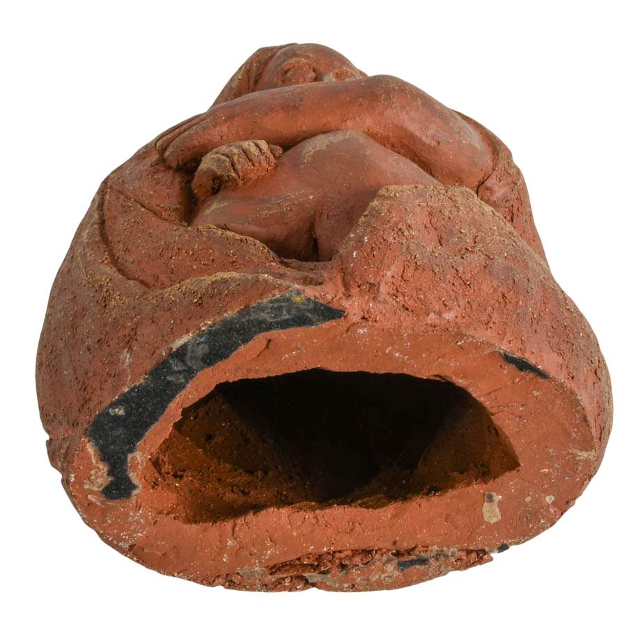 Signed Terracotta Woman Statue-9