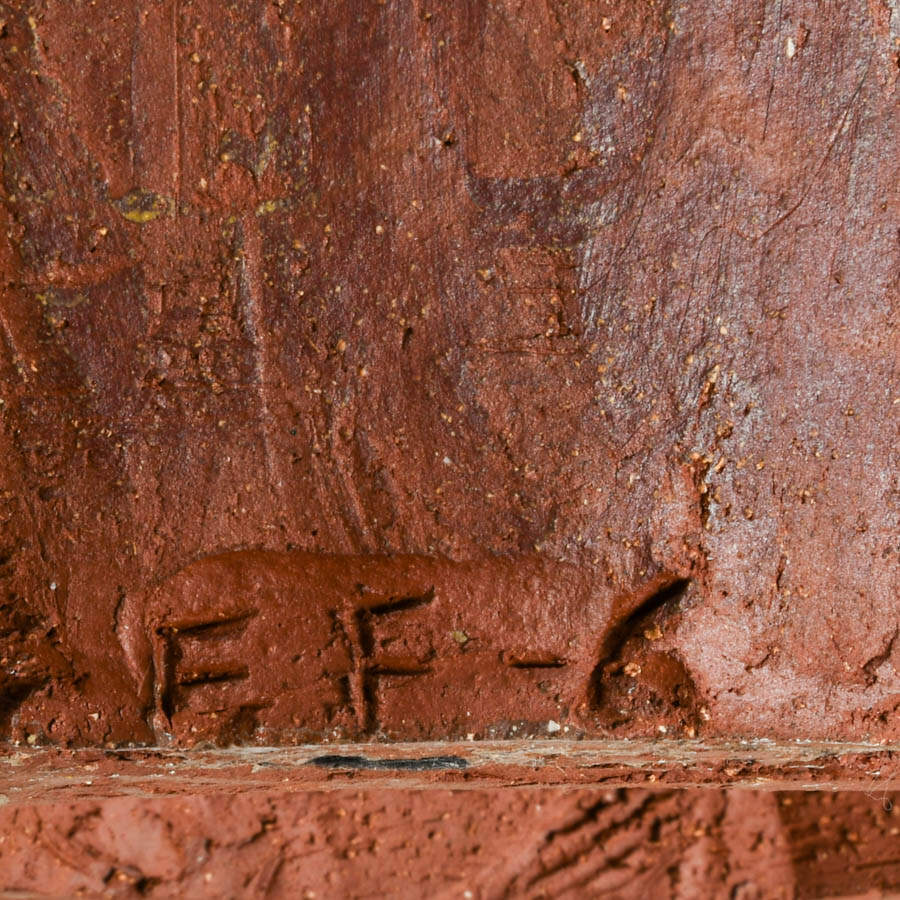 Signed Terracotta Woman Statue-7