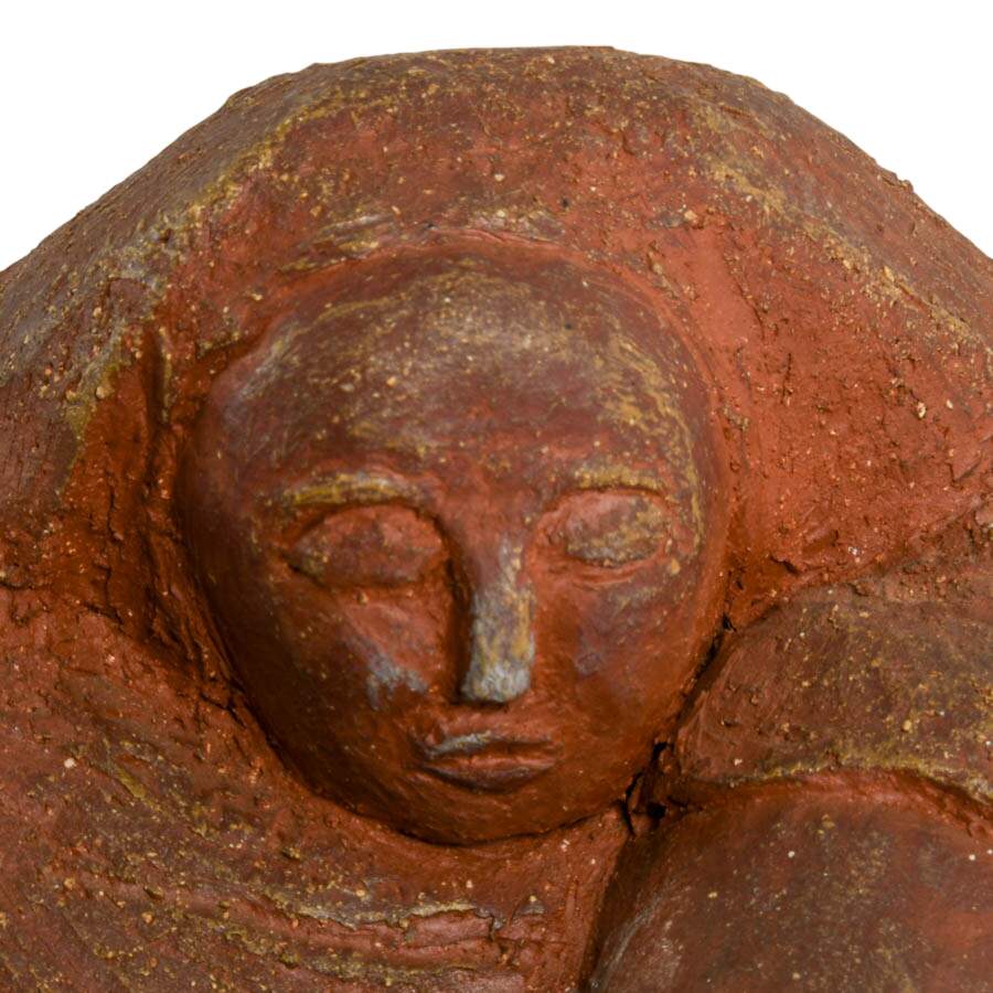 Signed Terracotta Woman Statue-2