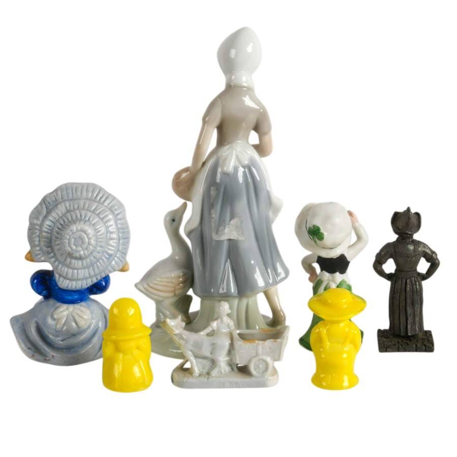 Collection of Dutch Girl Figurines with a Royal Holland Pewter Daalderop-9