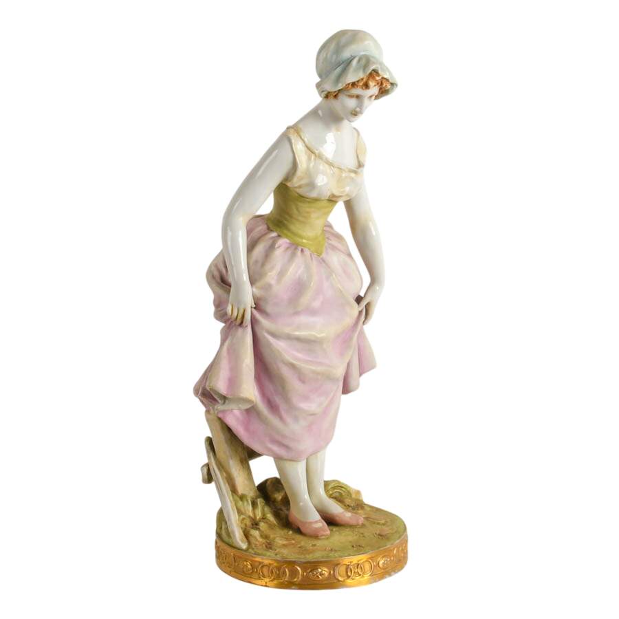 Porcelain Statue of a French Farm Girl-8