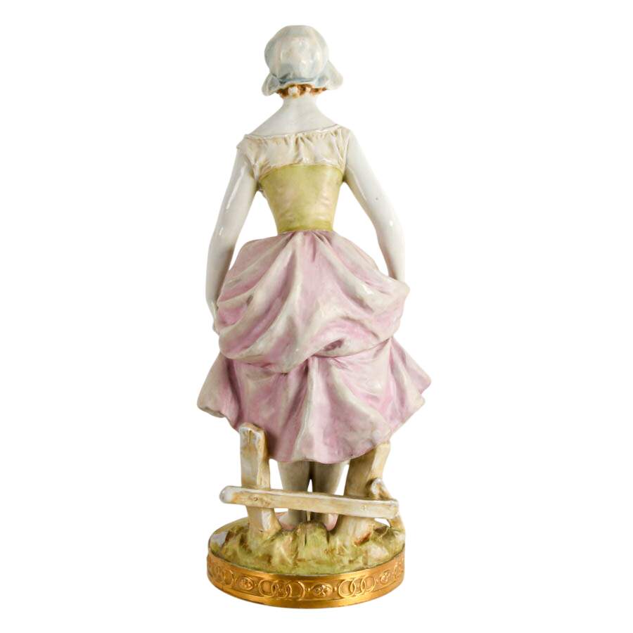 Porcelain Statue of a French Farm Girl-7