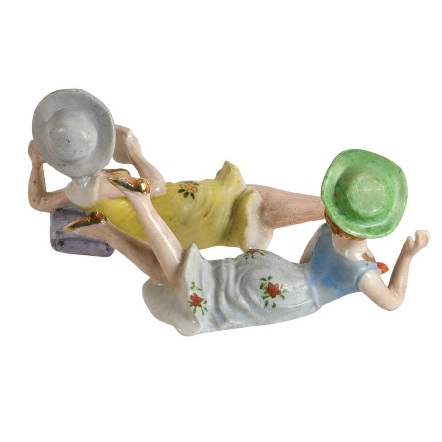 Pair of Bathing Beauties Porcelain Lady Figures-5