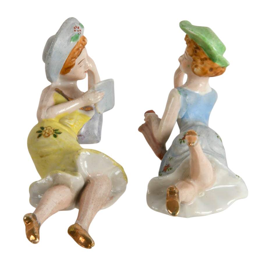 Pair of Bathing Beauties Porcelain Lady Figures-3