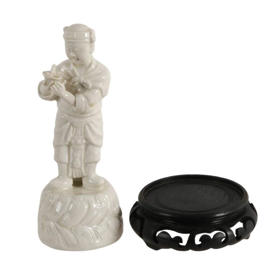 Blanc de Chine Figurine on Wooden Base-6