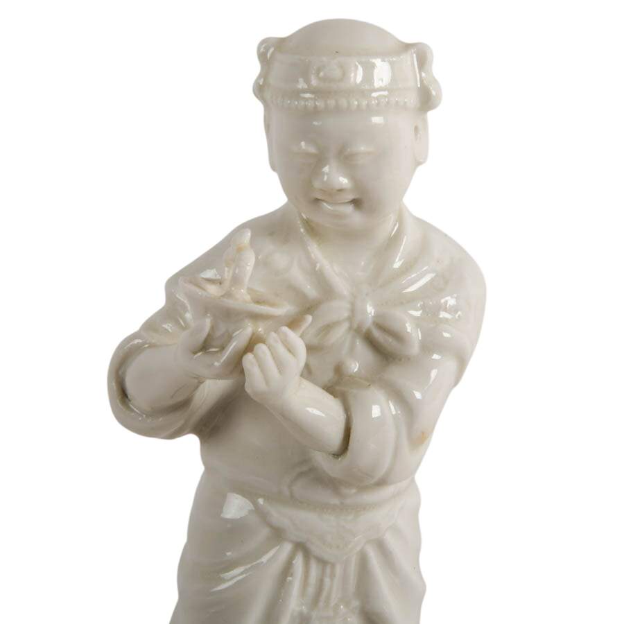 Blanc de Chine Figurine on Wooden Base-2