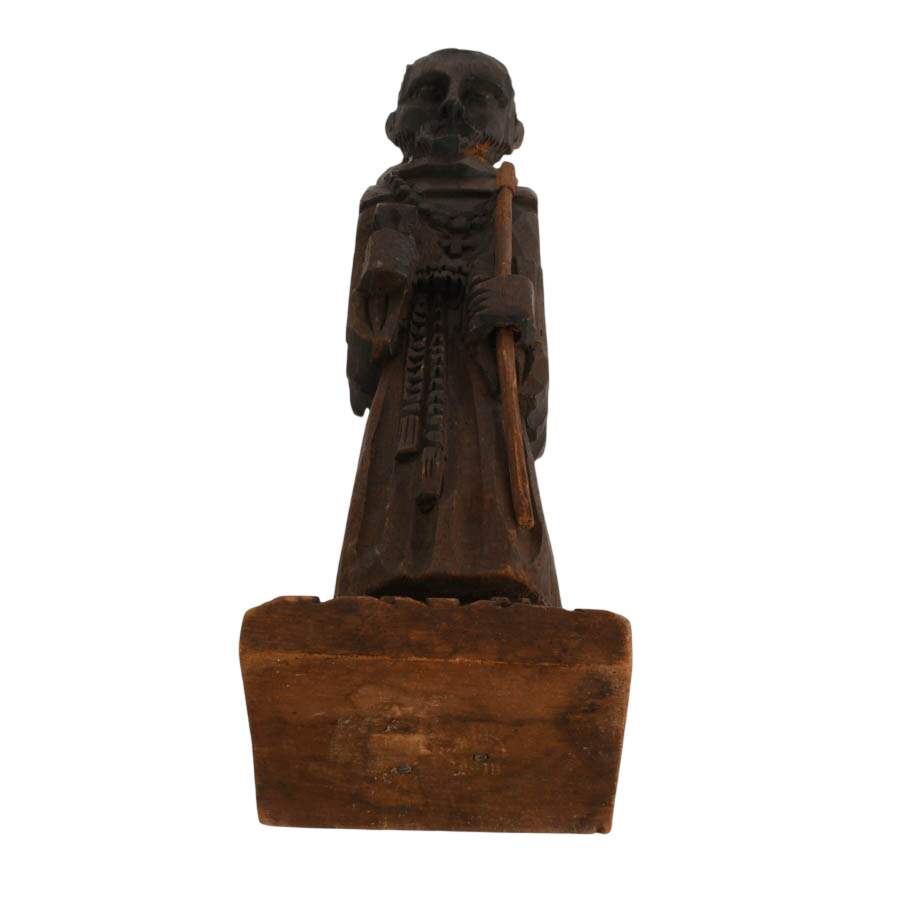 Guatemalan Hand-Carved Saint Pedro de San José de Betancur Wooden Figurine-9
