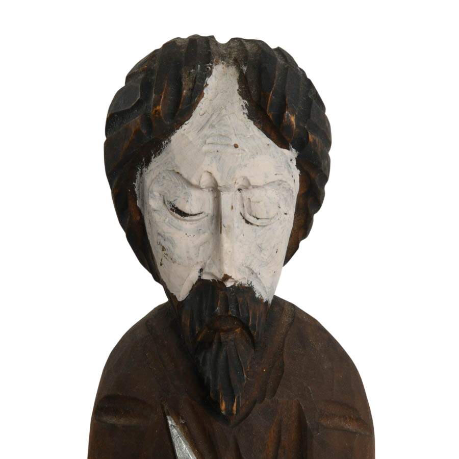 Spanish Hand-Carved Saint Paul Figurine-2