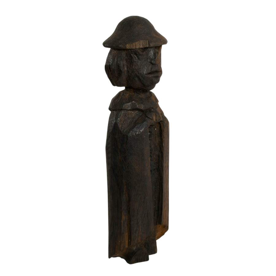 Antique Hand-Carved Folk-Art European Priest Figure-6