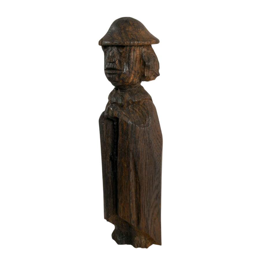 Antique Hand-Carved Folk-Art European Priest Figure-4