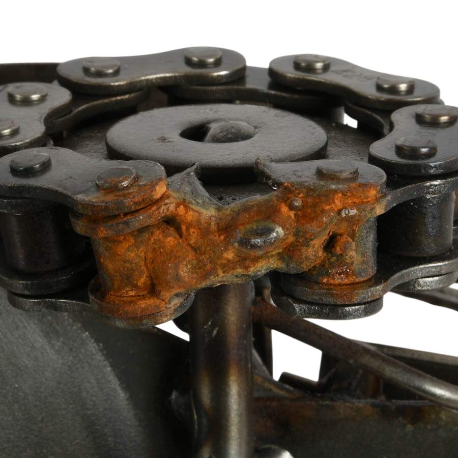 Pair of Buggy and Tractor Recycled Metal Auto Part Sculptures-7