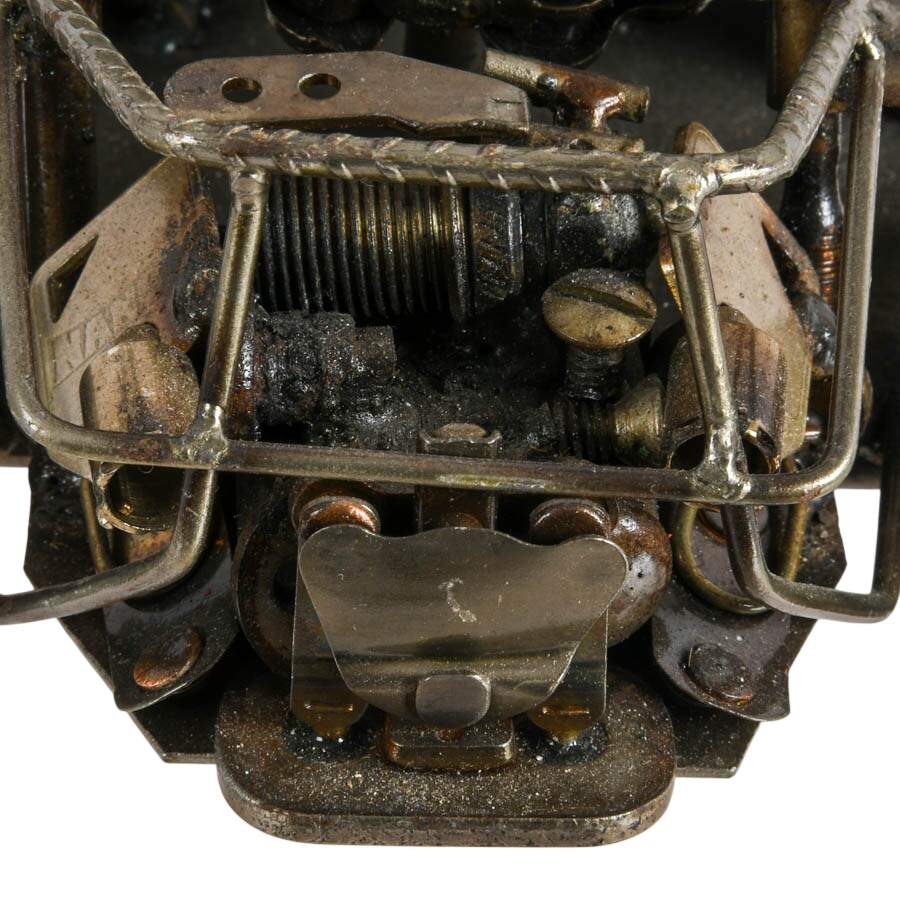 Pair of Buggy and Tractor Recycled Metal Auto Part Sculptures-6
