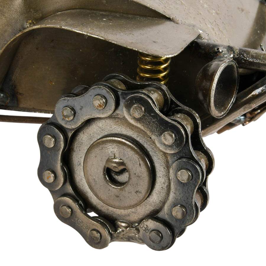Pair of Buggy and Tractor Recycled Metal Auto Part Sculptures-4