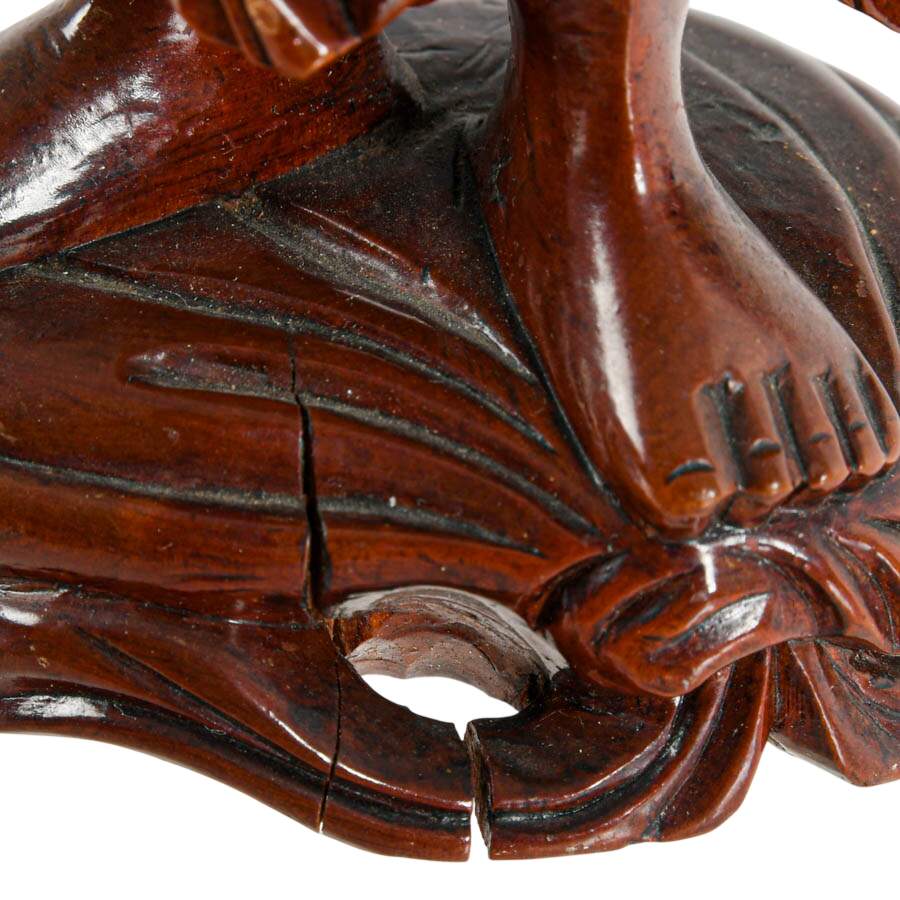 Hand-Carved Rosewood Buddha Statue-4
