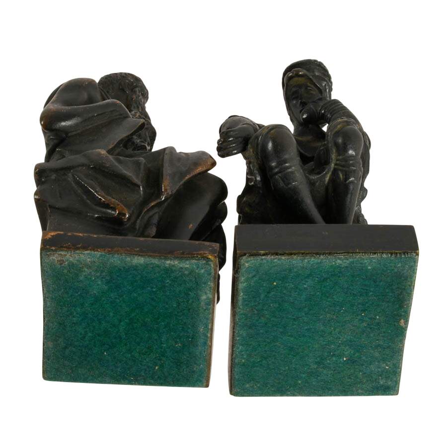 Pair of Michelangelo Bronze Reproduction Figurines-8
