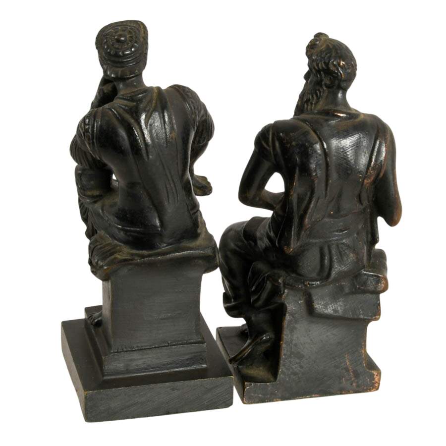 Pair of Michelangelo Bronze Reproduction Figurines-4