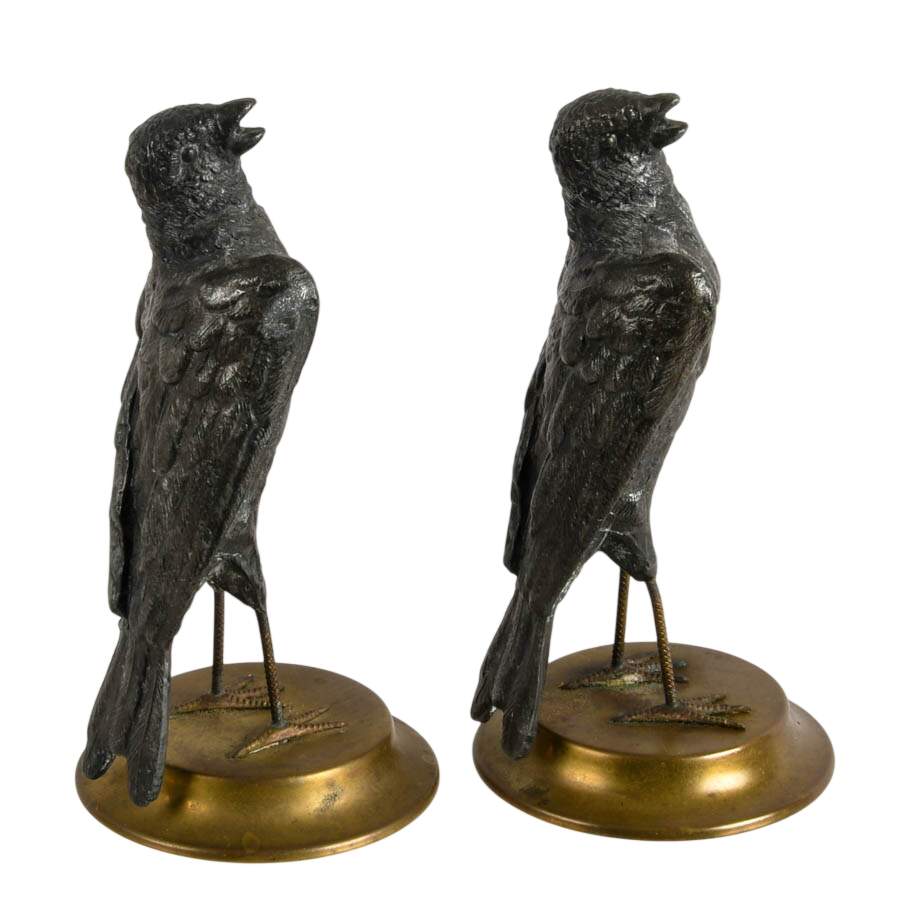 Pair of Singing Bird Sculptures Manufactured by Petites Choses-4