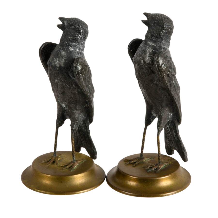 Pair of Singing Bird Sculptures Manufactured by Petites Choses-2