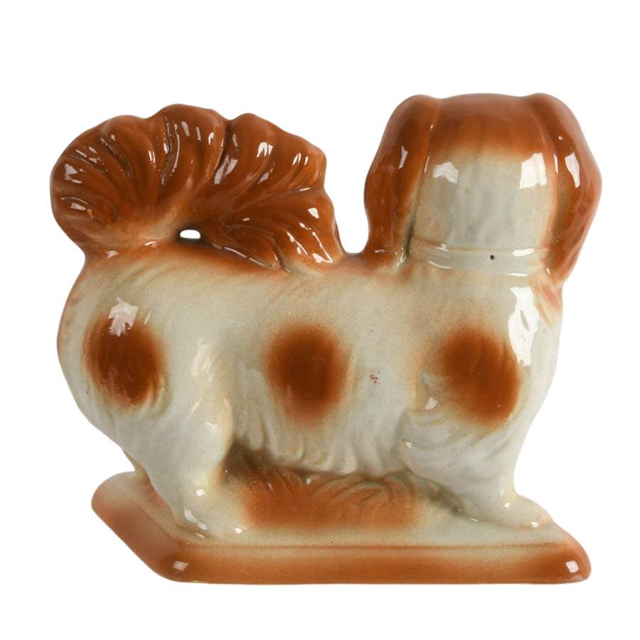 Staffordshire-Style Ceramic Pekingese Dog Figure-5