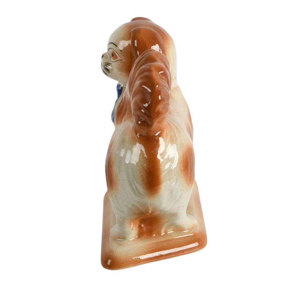 Staffordshire-Style Ceramic Pekingese Dog Figure-4