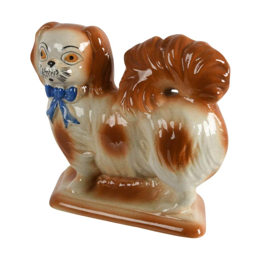 Staffordshire-Style Ceramic Pekingese Dog Figure-3