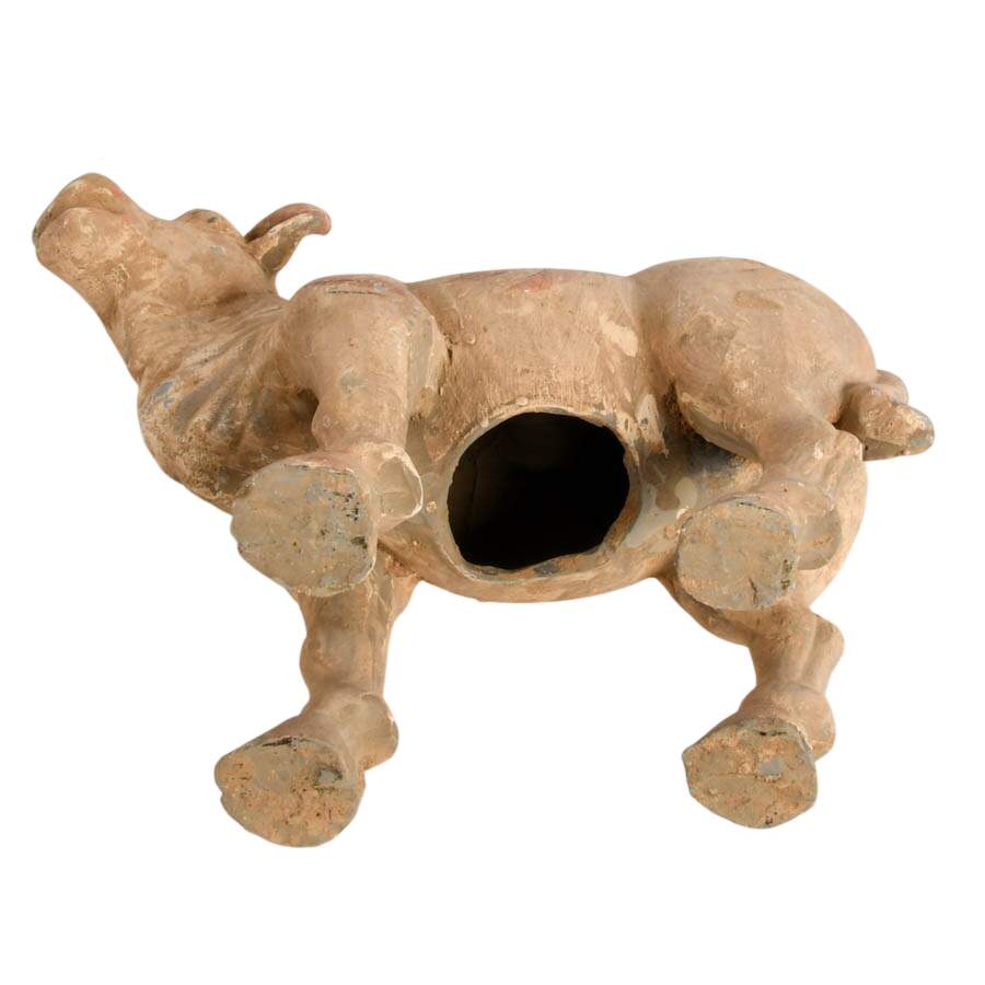 Chinese Pottery Ox Statue-8