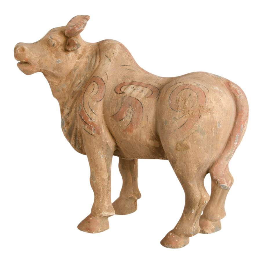 Chinese Pottery Ox Statue-3