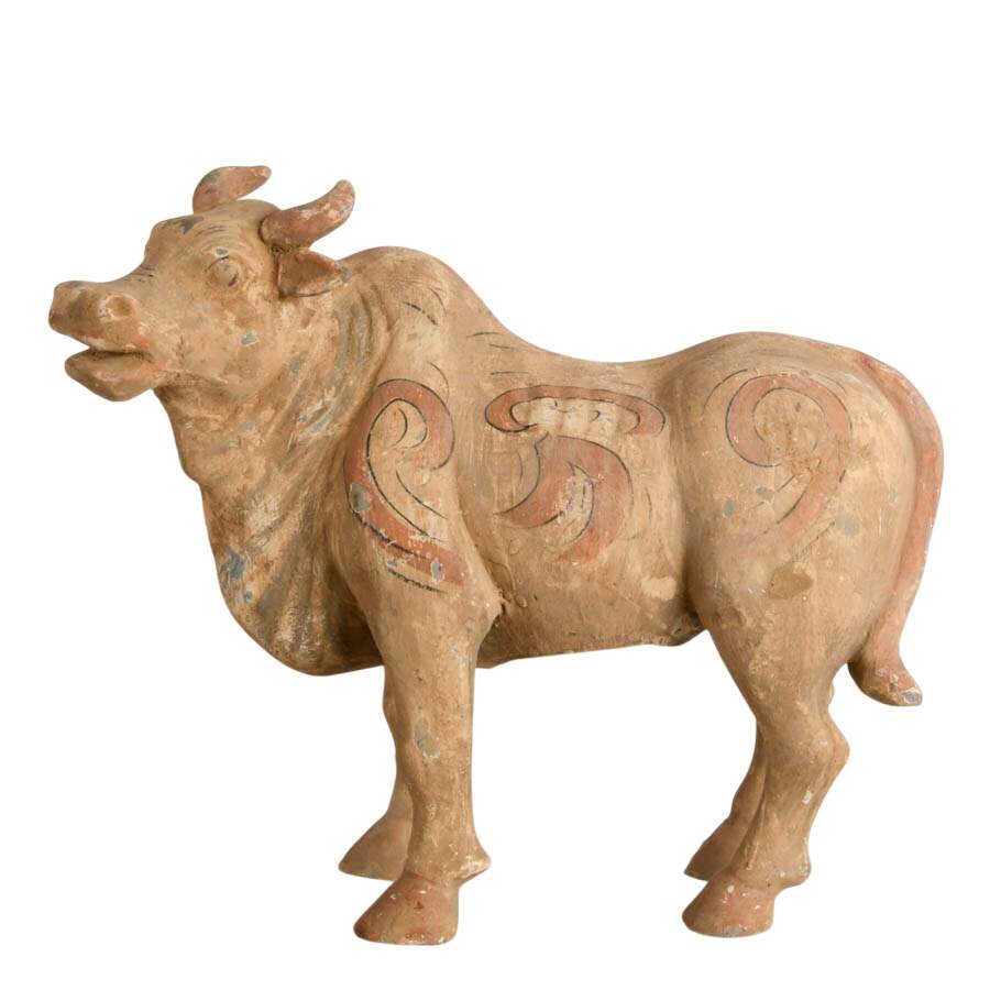 Chinese Pottery Ox Statue-2