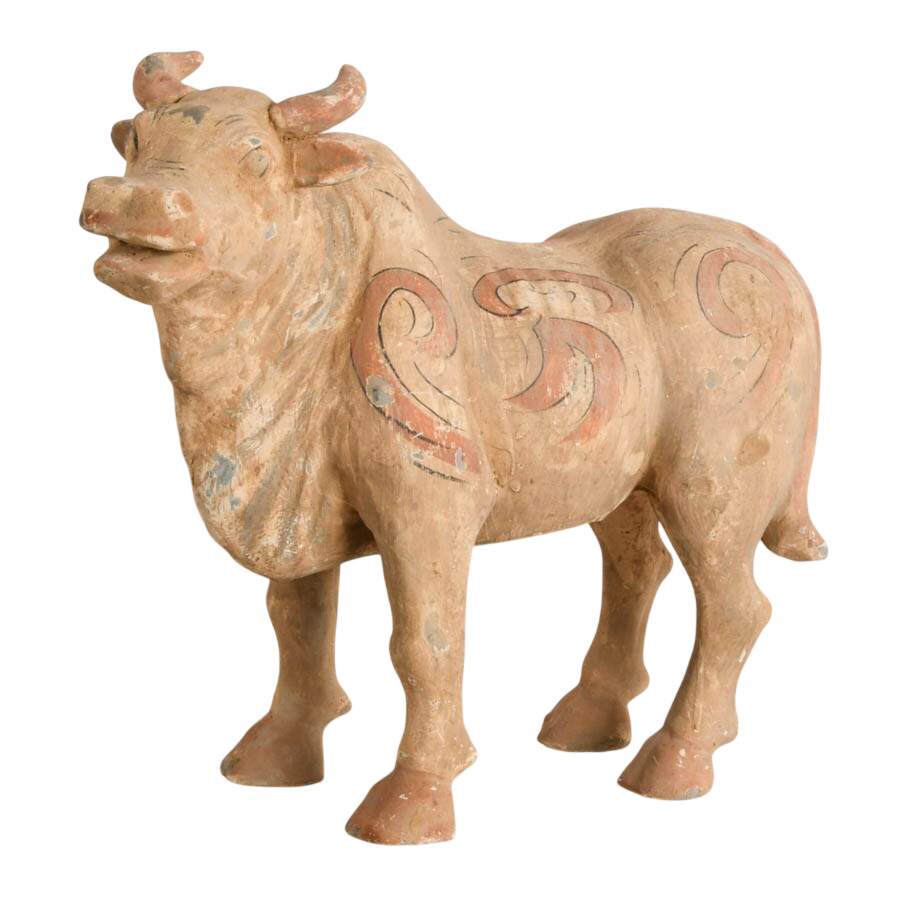 Chinese Pottery Ox Statue-1