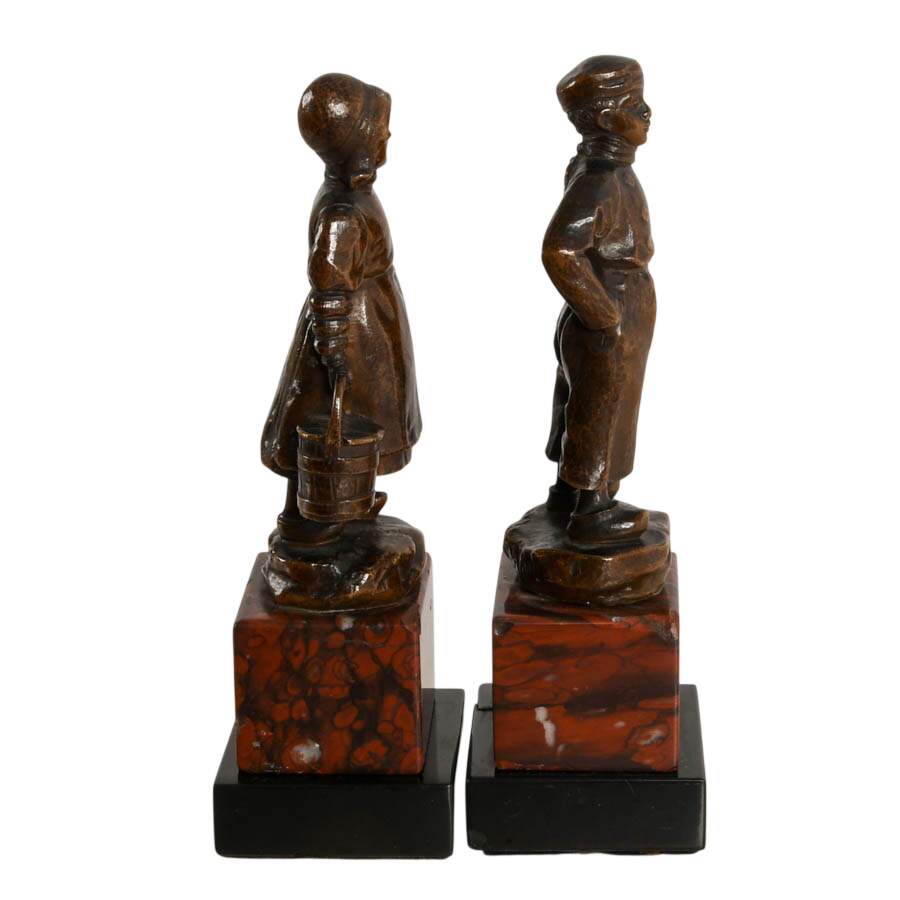 Pair of Victor Heinrich Seifert Dutch Sibling Statuettes-4
