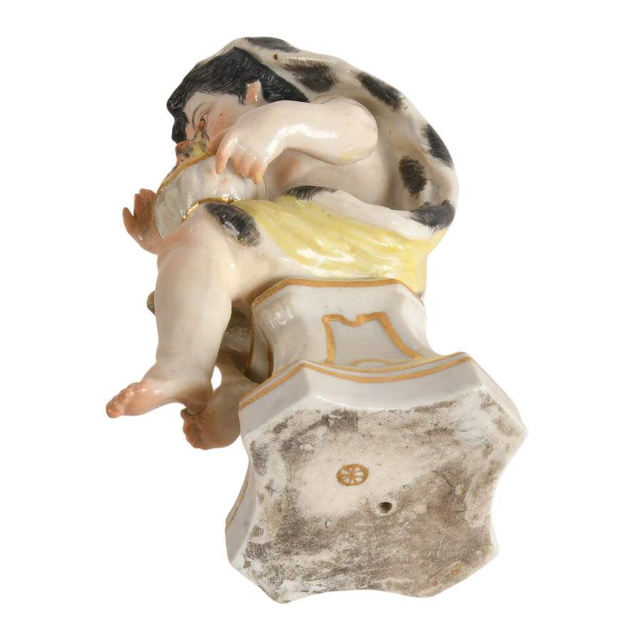 Antique German Hand-Painted Seated Porcelain Figure-8