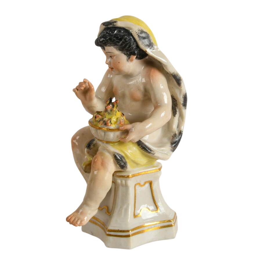 Antique German Hand-Painted Seated Porcelain Figure-2