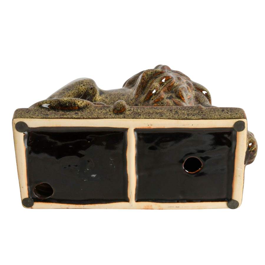 Mid-Century Modern Ceramic Lion Sculpture-6