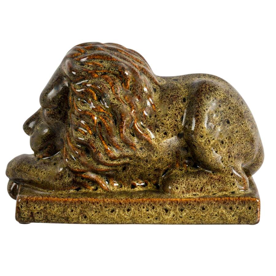 Mid-Century Modern Ceramic Lion Sculpture-3