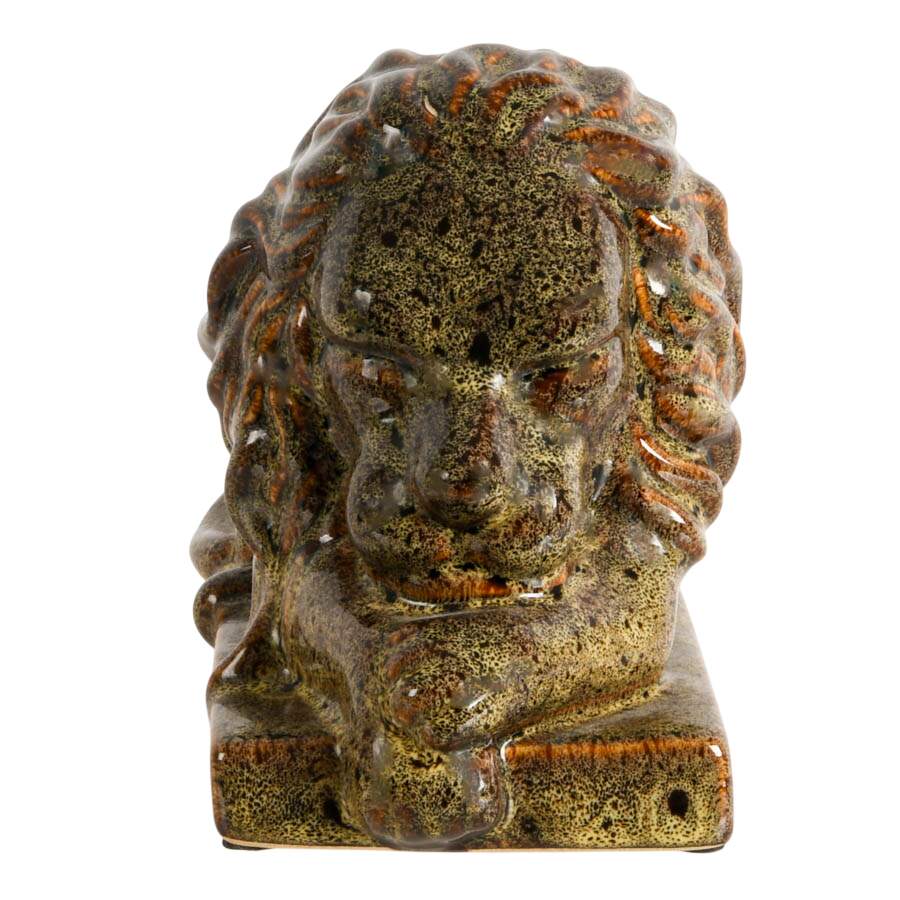 Mid-Century Modern Ceramic Lion Sculpture-1