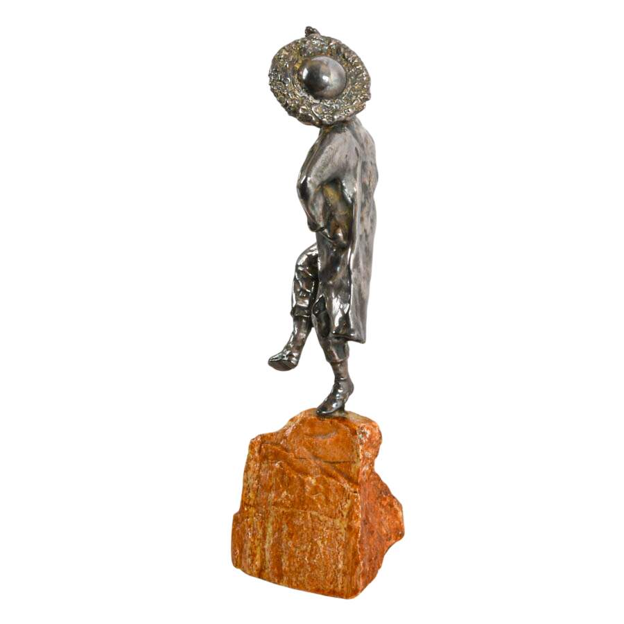 Sterling Silver Rabbi Figurine in the Style of Issac Jeheskel-3