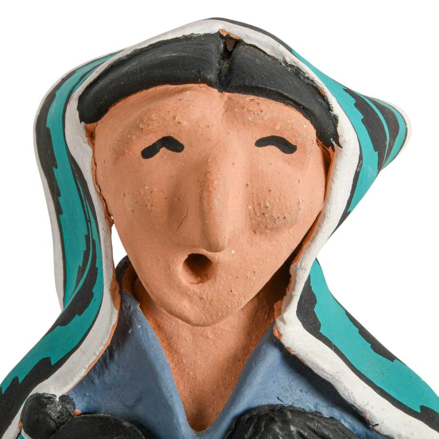 Handmade Signed Arturo Ledezma Native Navajo Woman and Children Figure-5