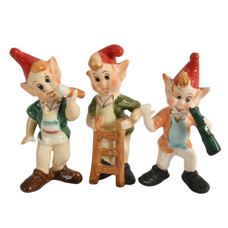 Troop of Nine Occupied Japanese Pixie Elf Figurines-5
