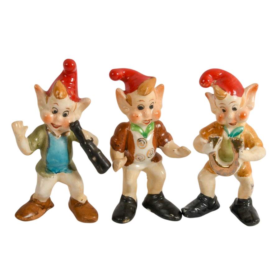 Troop of Nine Occupied Japanese Pixie Elf Figurines-4