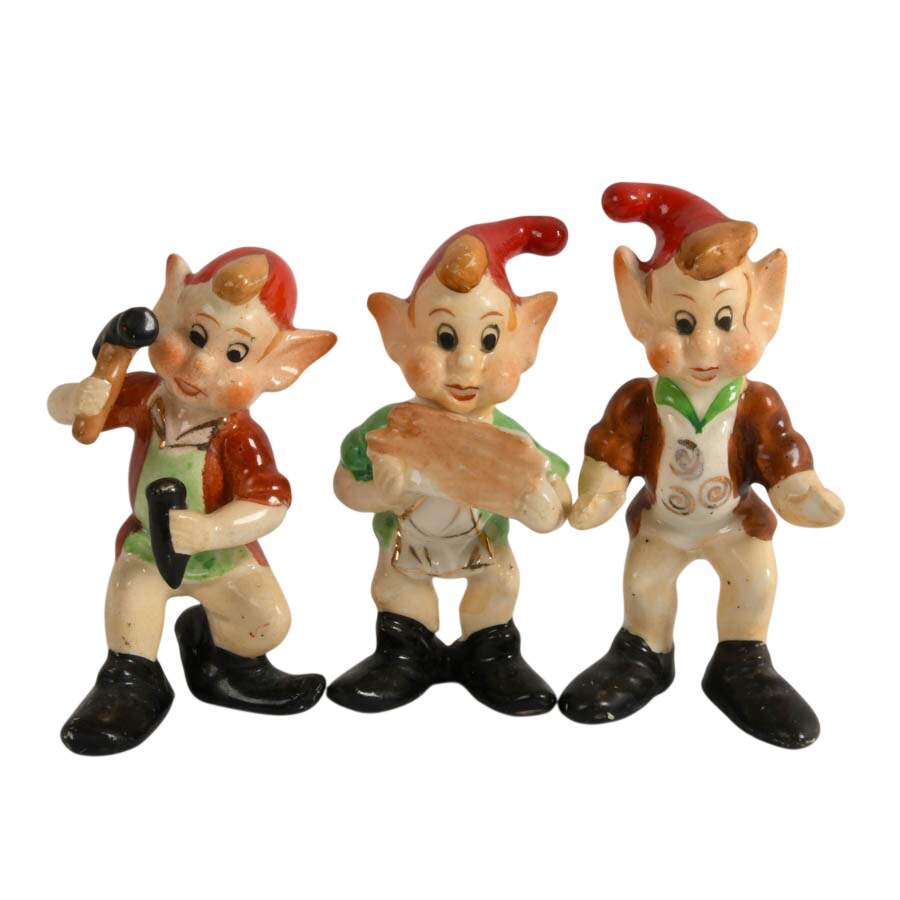 Troop of Nine Occupied Japanese Pixie Elf Figurines-3