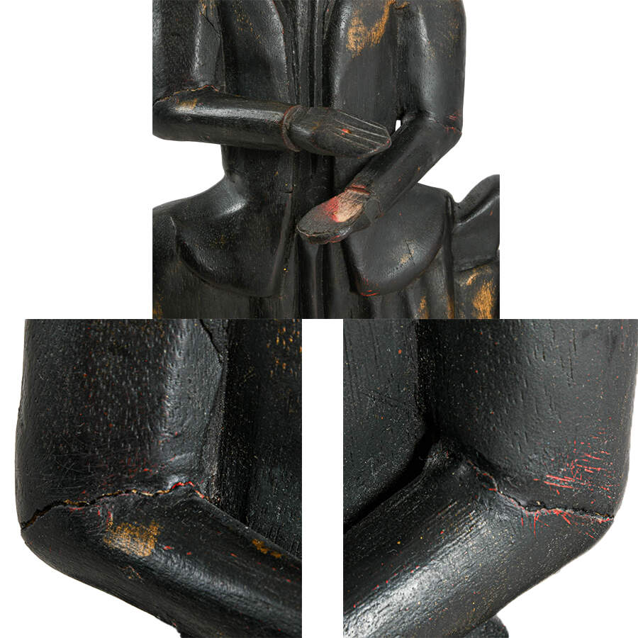 Pair of Southeast Asian Hand-Carved Wooden Dancers-4