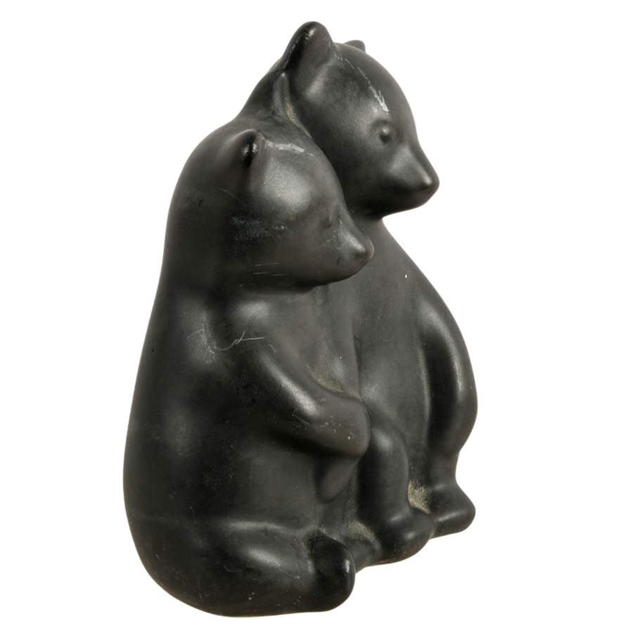Pigeon Forge Tennessee Mid-Century Style Black Bear Cubs Pottery Figurine-4